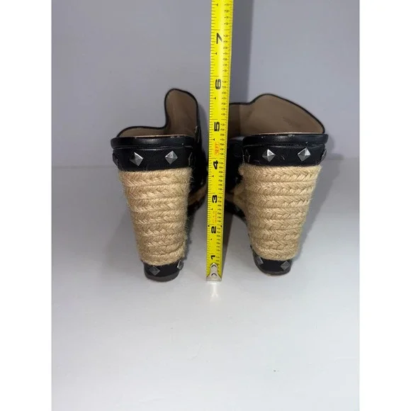 Women's Black Studded Chunky Platform Espadrilles Sz 8.5 Whimsigoth Y2K Grunge - Picture 5 of 13